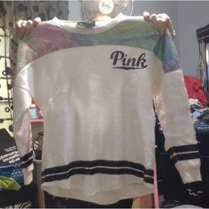 Vintage sequin long selve shirt